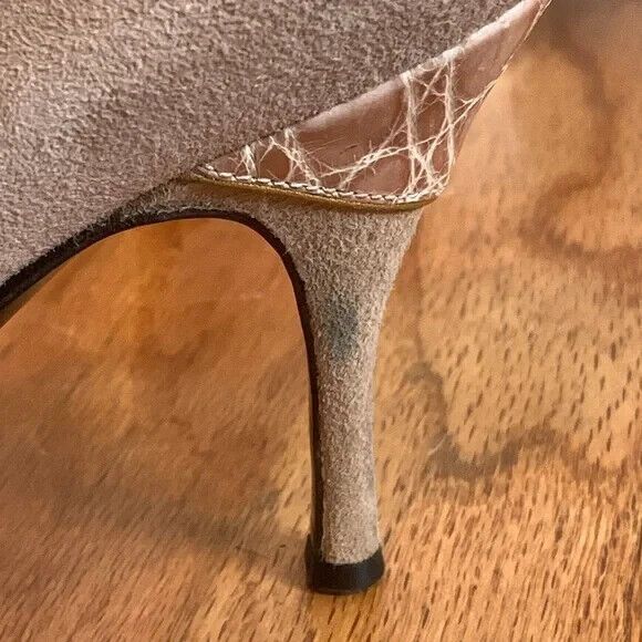 Vintage Sergio Rossi Vero Cuoio Heels - Giraffe Print Leather Buckle - Picture 8 of 10